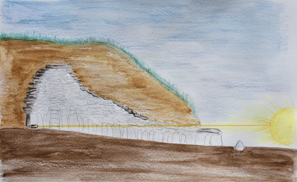 tumulo di Newgrange, disegno di Anna Maragno