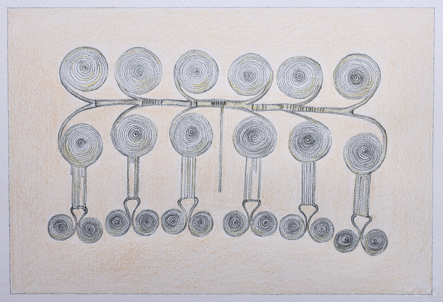  Pettorale a dodici spirali, disegno di Anna Maragno, non riprodurre senza autorizzazione