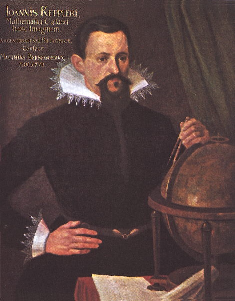 ritratto di Giovanni Keplero con mappamondo